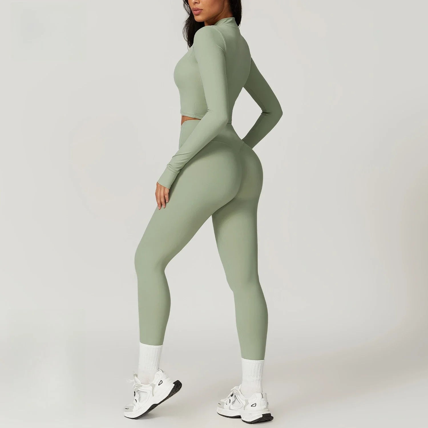 Seamless Yoga Sets Sports Fitness High Waist Hip-lifting Tight Naked Shockproof Sports Bra Tracksuit Gym Yoga Three-piece Suit