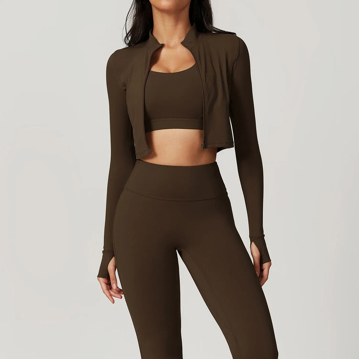 Seamless Yoga Sets Sports Fitness High Waist Hip-lifting Tight Naked Shockproof Sports Bra Tracksuit Gym Yoga Three-piece Suit