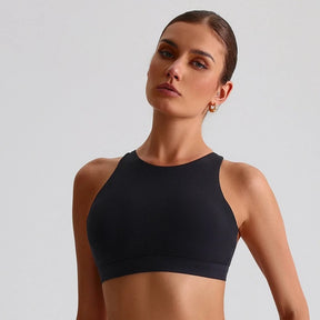 Solid Color Cross Back Sports Bra Women High Impact Gym Underwear Yoga Fitness Top Padded Tights Vest Shockproof Workout Tank