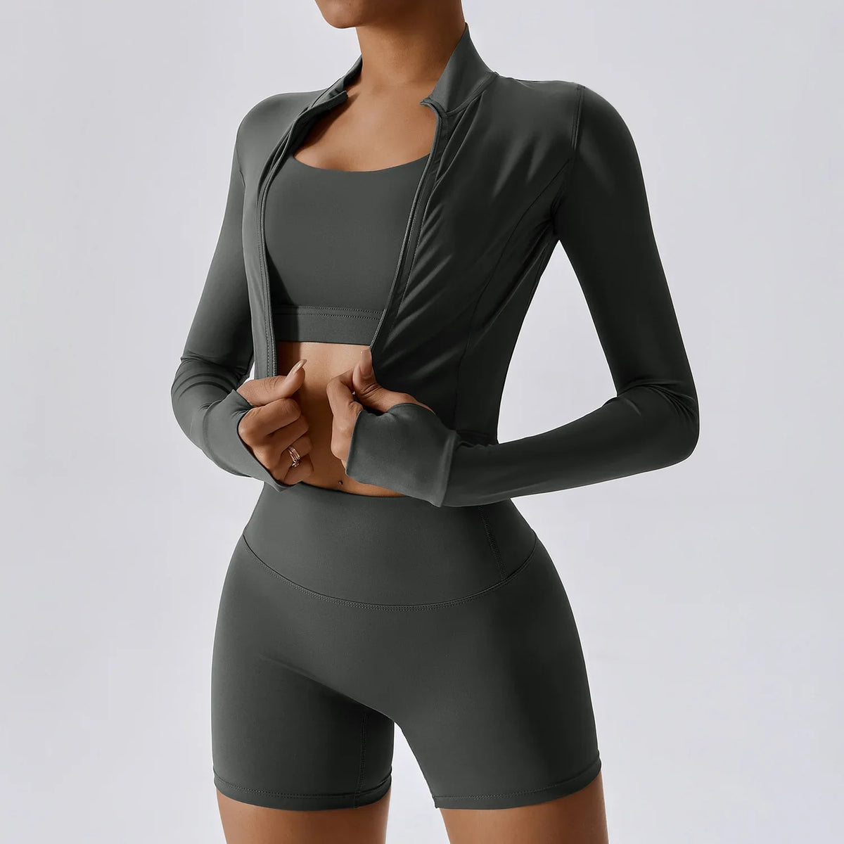 Seamless Yoga Sets Sports Fitness High Waist Hip-lifting Tight Naked Shockproof Sports Bra Tracksuit Gym Yoga Three-piece Suit