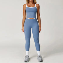 Women's Clothes 2 Pieces Workout Tracksuit Yoga Set Sportswear Gym Clothing High Waist Bell-bottoms Sexy Fitness Bta Sports Suit
