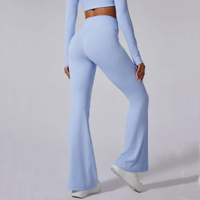 Women High Waist Flared Leggings Gym Fitness Yoga Pants Workout Runing Sport Leggings Women's Control Tummy Yoga Wide Leg Pants