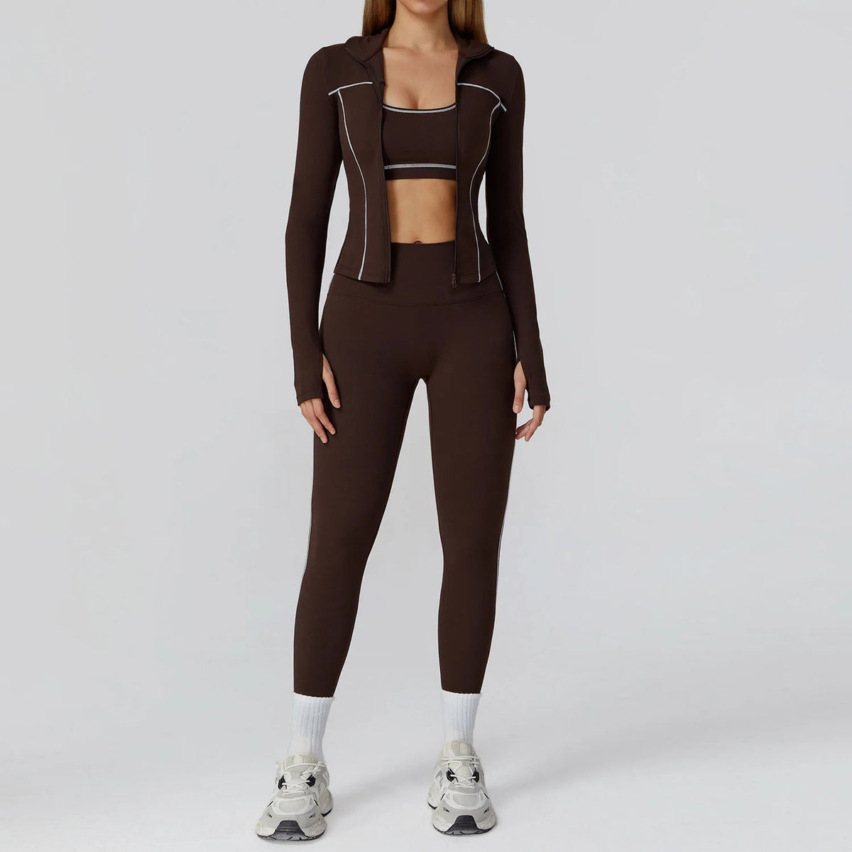 Seamless Yoga Set 2/3PCS Gym Clothes Sportswear Yoga Suits Women Fitness Set Tracksuits Sports Long Sleeve Jacket Gym Leggings