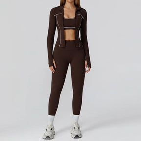 Seamless Yoga Set 2/3PCS Gym Clothes Sportswear Yoga Suits Women Fitness Set Tracksuits Sports Long Sleeve Jacket Gym Leggings