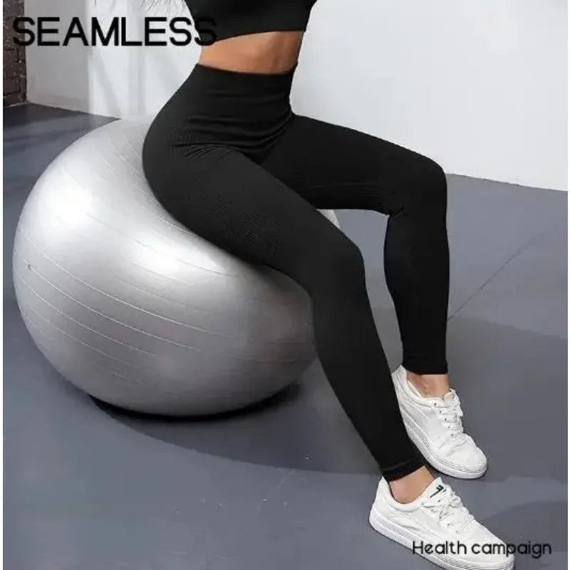 Thread Knited Leggings Women Seamless Slim Tights Gym Trainning Running High Waist Hip Liftting High Elastic Yoga Fitness Pants