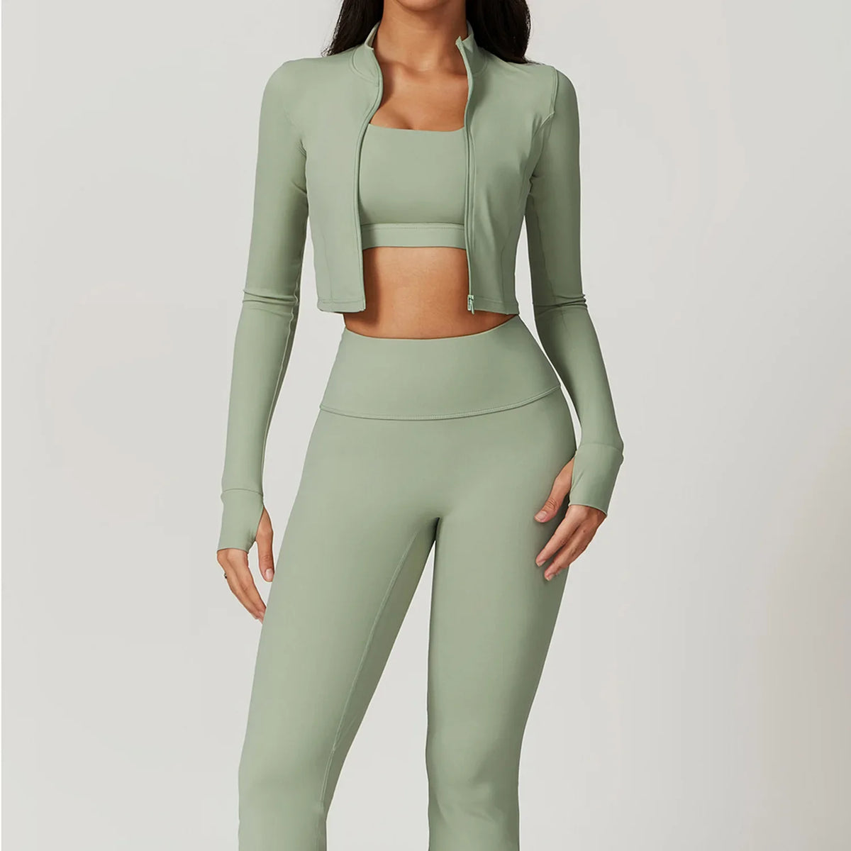Seamless Yoga Sets Sports Fitness High Waist Hip-lifting Tight Naked Shockproof Sports Bra Tracksuit Gym Yoga Three-piece Suit
