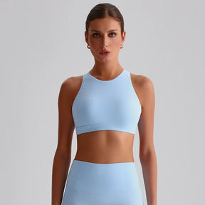 Solid Color Cross Back Sports Bra Women High Impact Gym Underwear Yoga Fitness Top Padded Tights Vest Shockproof Workout Tank