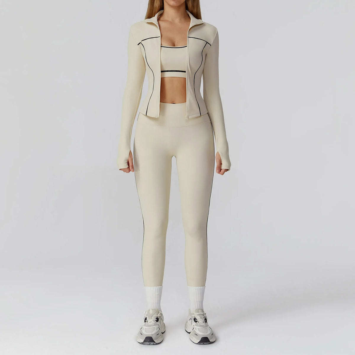 Seamless Yoga Set 2/3PCS Gym Clothes Sportswear Yoga Suits Women Fitness Set Tracksuits Sports Long Sleeve Jacket Gym Leggings