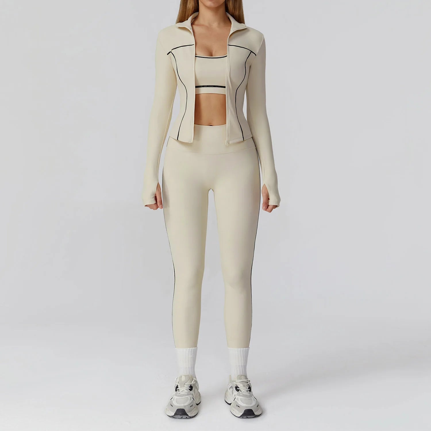 Seamless Yoga Set 2/3PCS Gym Clothes Sportswear Yoga Suits Women Fitness Set Tracksuits Sports Long Sleeve Jacket Gym Leggings