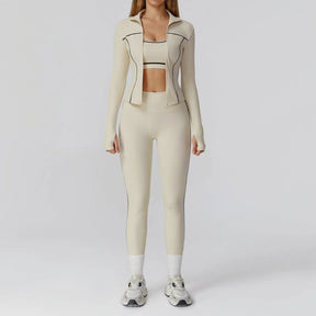Seamless Yoga Set 2/3PCS Gym Clothes Sportswear Yoga Suits Women Fitness Set Tracksuits Sports Long Sleeve Jacket Gym Leggings